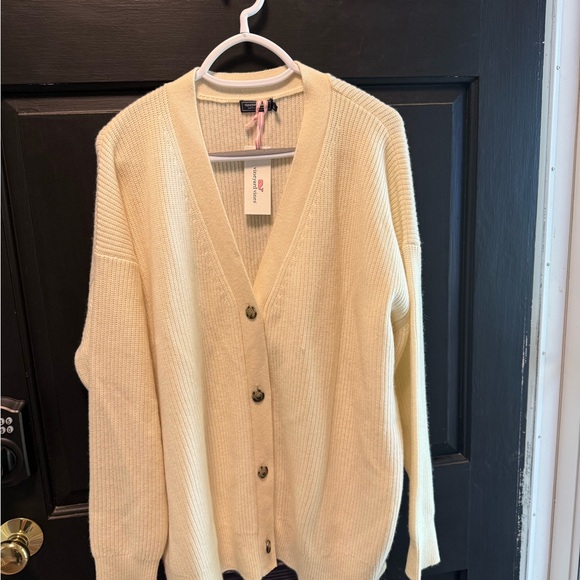 Vineyard Vines Cream Cardigan Sweater - Picture 1 of 10